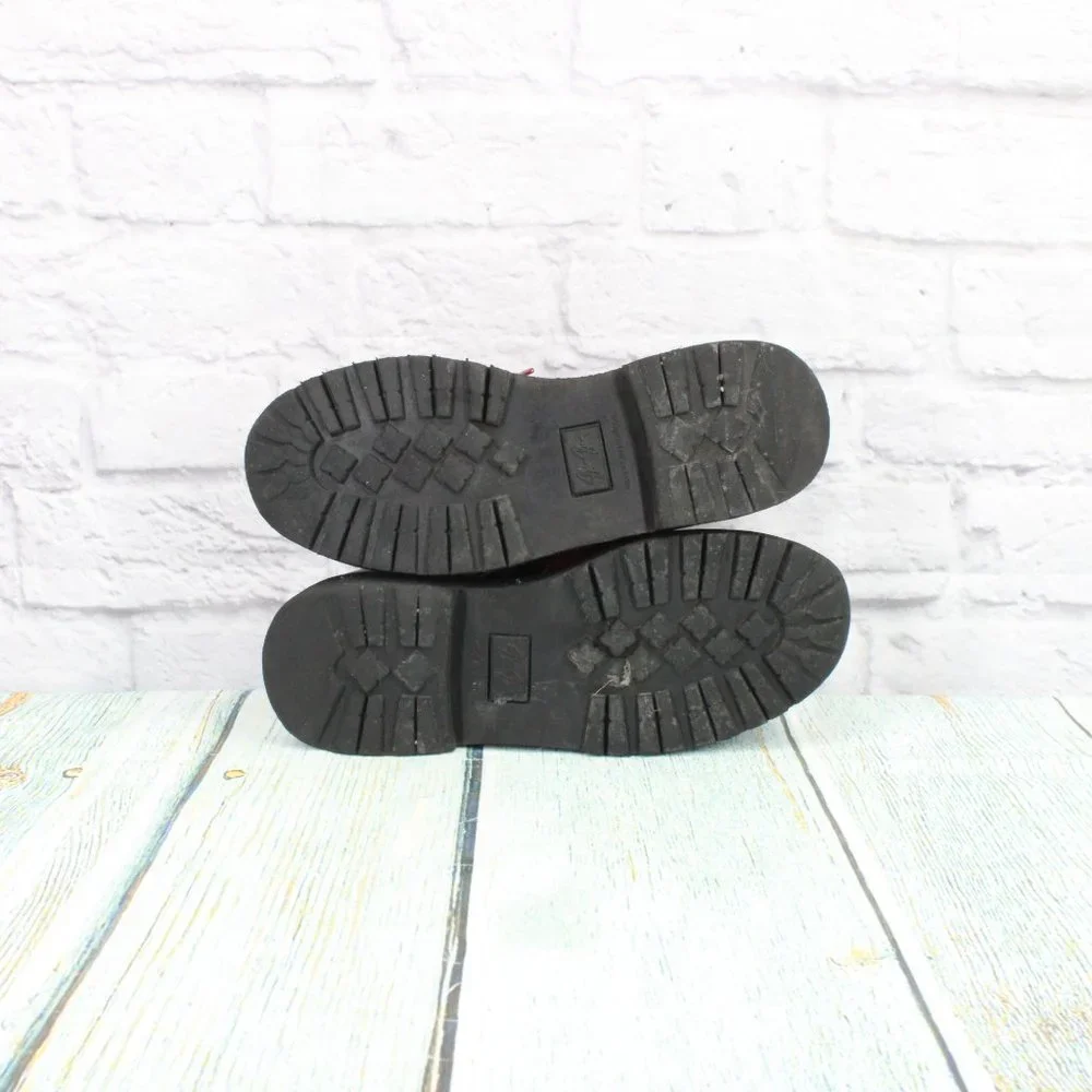 Sha Sha Red Leather Lace Up Tribal Flame Platform Shoes Size 7.5 - Picture 9 of 9